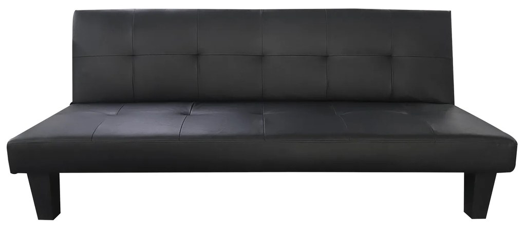 Καναπές Κρεβάτι Τριθέσιος ArteLibre NAHELE Μαύρο PU 179x82.5x78cm