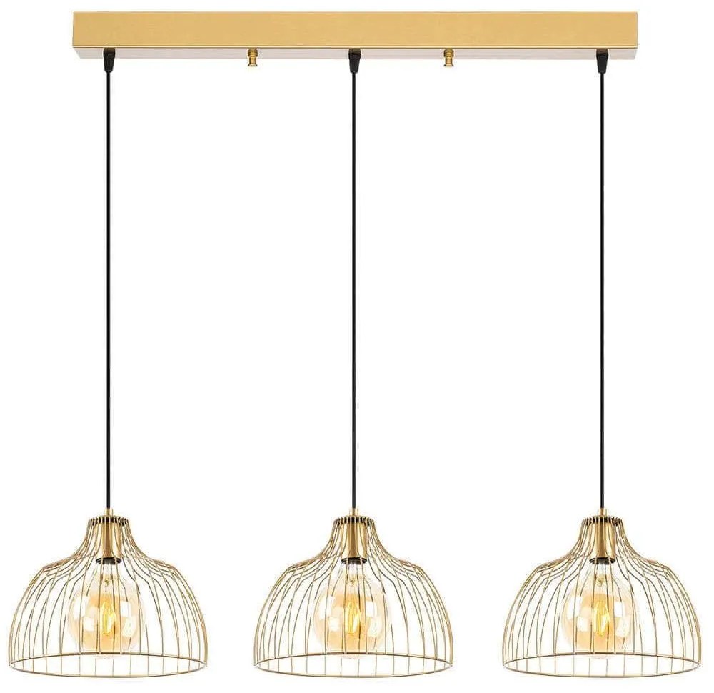 Φωτιστικό Οροφής - Ράγα Kozan 942FLG1476 101x28x126cm 3xE27 40W Gold Opviq