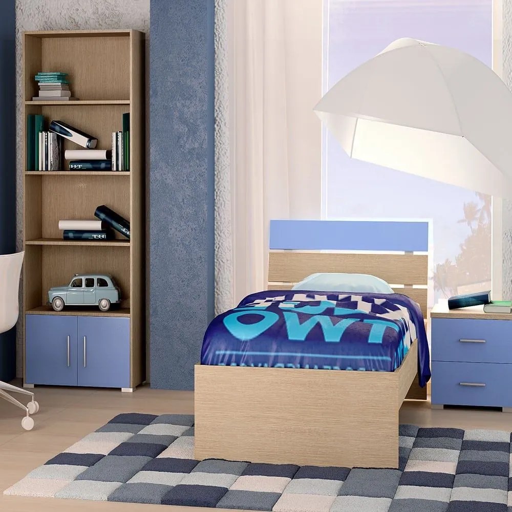 Κρεβάτι Παιδικό Νο. G52 Nota 110x190 Oak-Blue Ημίδιπλο Μελαμίνη