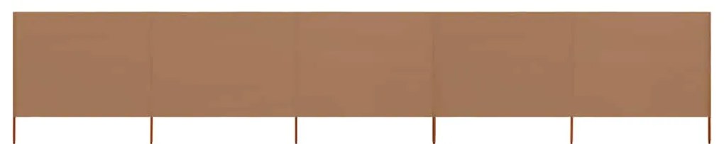 vidaXL Προστατευτικό Αέρα με 5 Πάνελ Taupe 600 x 80 εκ. Υφασμάτινο