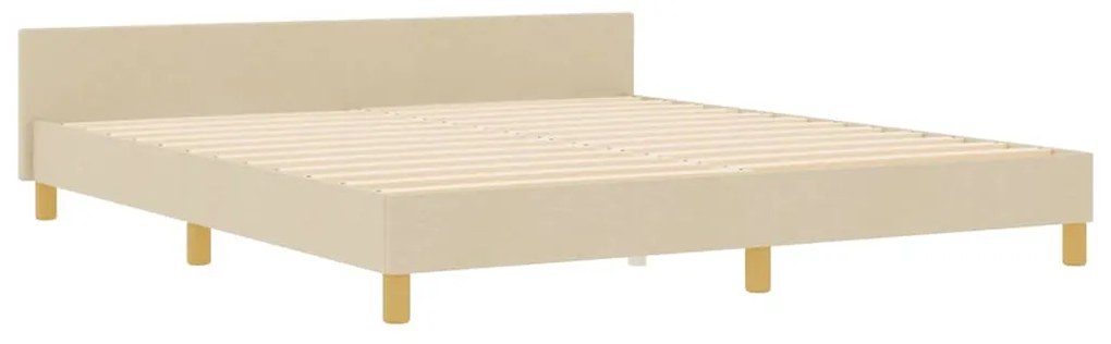 vidaXL Σκελετός Κρεβατιού με κεφαλάρι Κρεμ 180 x 200 cm ύφασμα