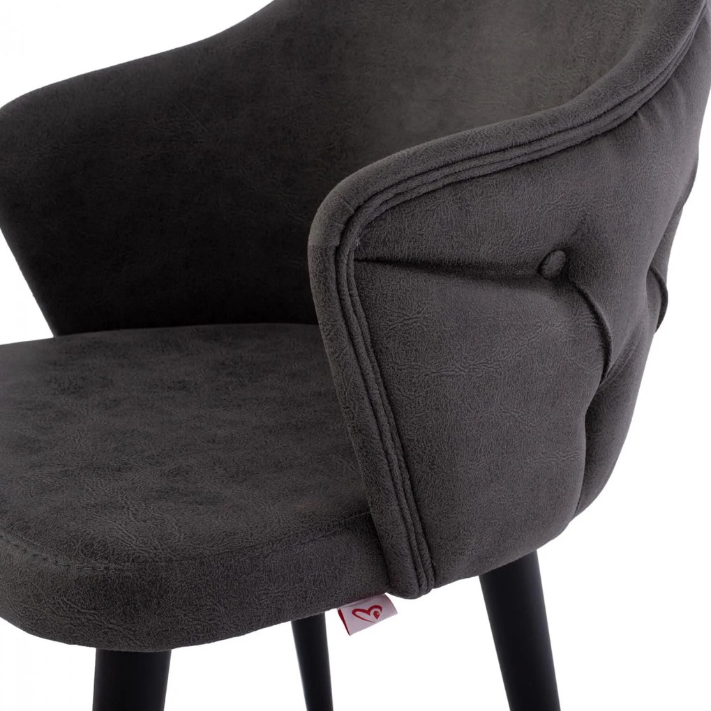 Καρέκλα THERESA Ξύλινα πόδια και Ύφασμα Nubuck Γκρί 56x60x84Υ εκ. 56x60x84 εκ.