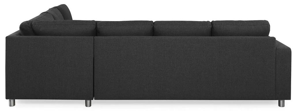 Γωνιακός Καναπές Scandinavian Choice C151, Ανθρακί, Ασημί, 284x223x80cm, Πόδια: Μέταλλο | Epipla1.gr