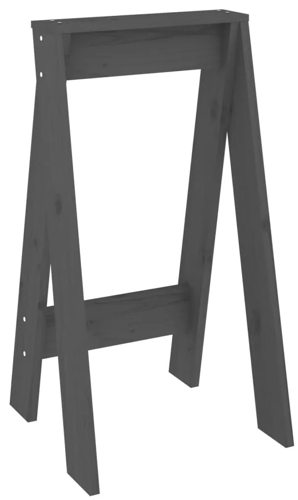 vidaXL Σκαμπό 2 Τεμ. Γκρι 40x40x75 εκ. από Μασίφ Ξύλο Πεύκου