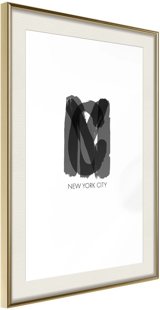 Αφίσα - NYC - 40x60 - Χρυσό - Με πασπαρτού