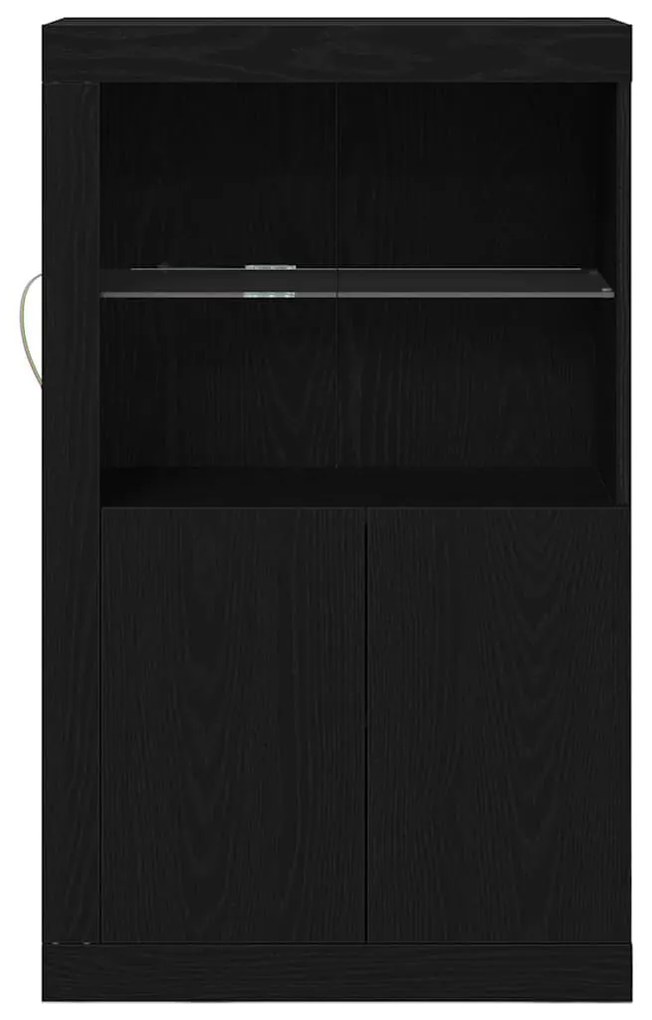 vidaXL Βοηθητικό ντουλάπι Μαύρη δρυς 60.5 x 37 x 100 εκ