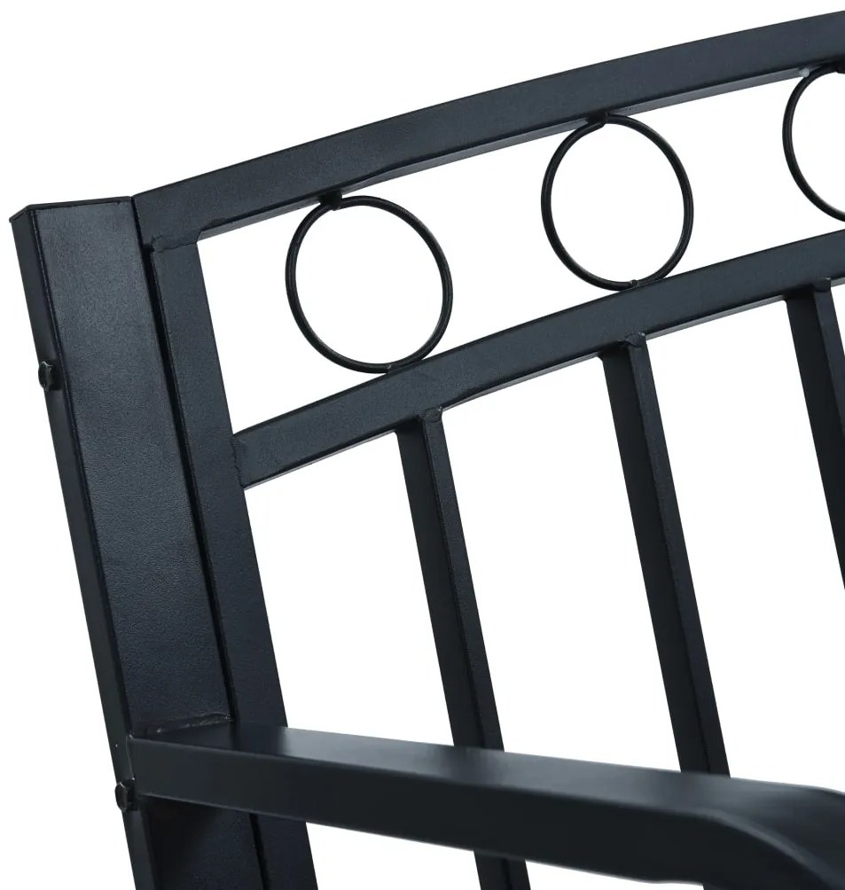 vidaXL Παγκάκι Κήπου Μαύρο 125 εκ. Ατσάλινο