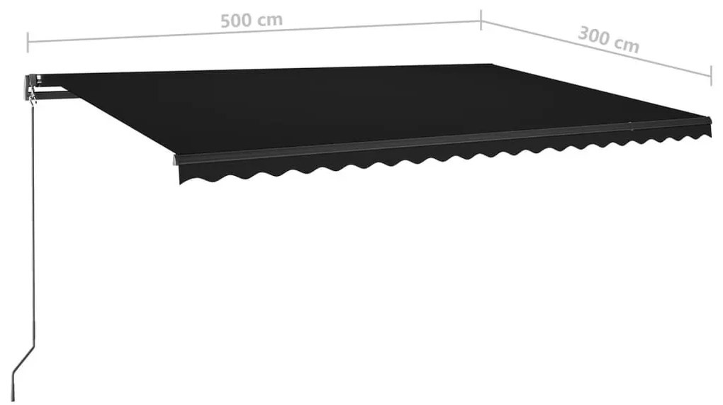 Τέντα Αυτόματη Ανεξάρτητη Ανθρακί 500x300 εκ. - Ανθρακί