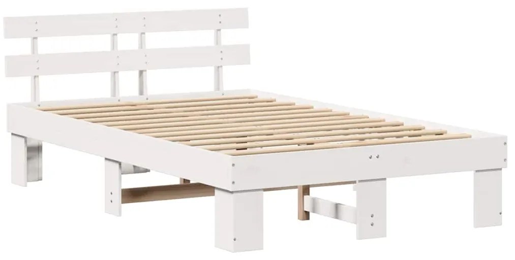 vidaXL Σκελετός Κρεβατιού Λευκό 120 x 200 cm Μασίφ ξύλο πεύκου