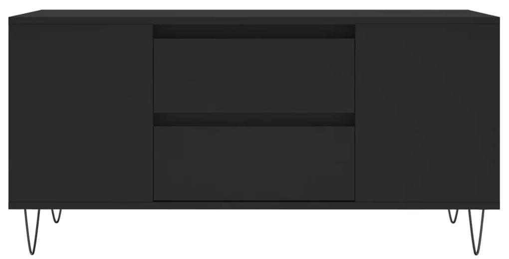 Τραπεζάκι Σαλονιού Μαύρο 102x44,5x50 εκ. από Επεξεργασμένο Ξύλο - Μαύρο