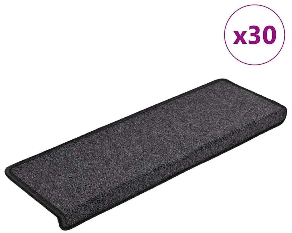 vidaXL Πατάκια για σκάλες 30 τεμ. 65x21x4 cm Ανθρακί