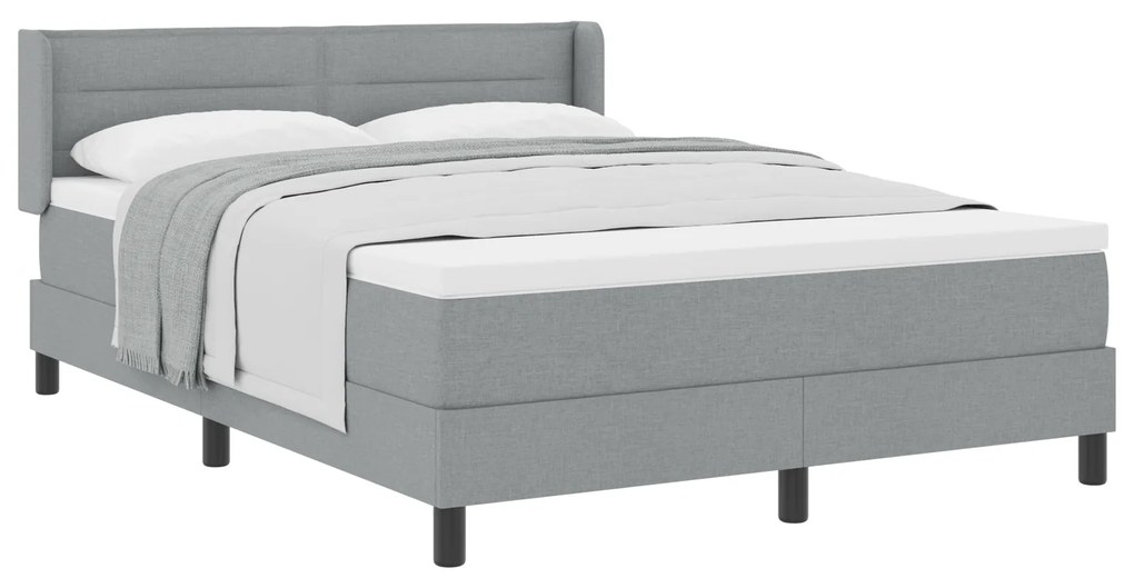 vidaXL Κρεβάτι Box Spring με στρώμα σε ανοιχτό γκρι, 140 x 200 εκ.