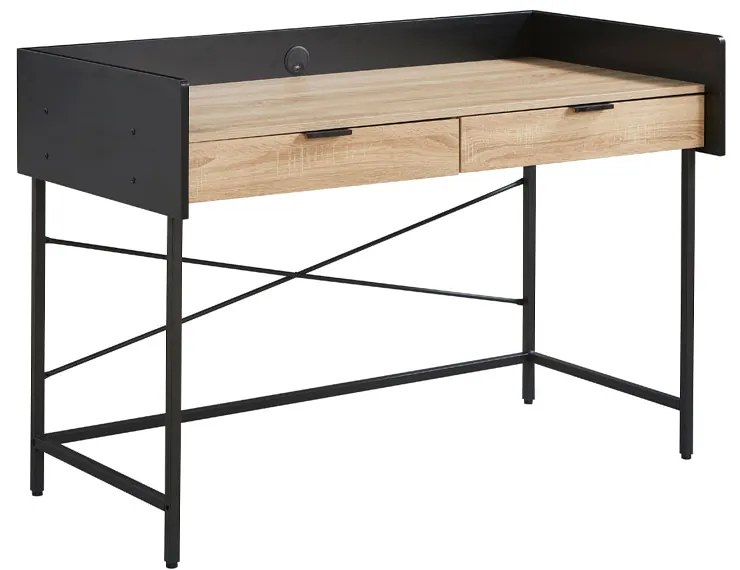 HOMI ΓΡΑΦΕΙΟ 2ΣΥΡΤΑΡΙΑ ΦΥΣΙΚΟ ΜΑΥΡΟ 123x60x86