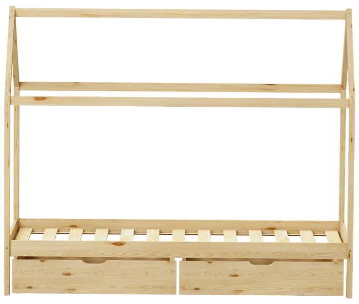 Παιδικό κρεβάτι Mellin τ.Montessori με 2 συρτάρια pakoworld ξύλο πεύκου σε φυσική απόχρωση 90x190εκ