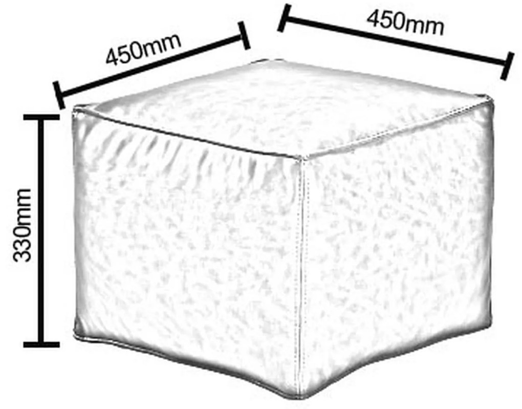 Πουφ BAHITI Μαύρο Δέρμα 45x45x33cm - 14870102 - 14870102