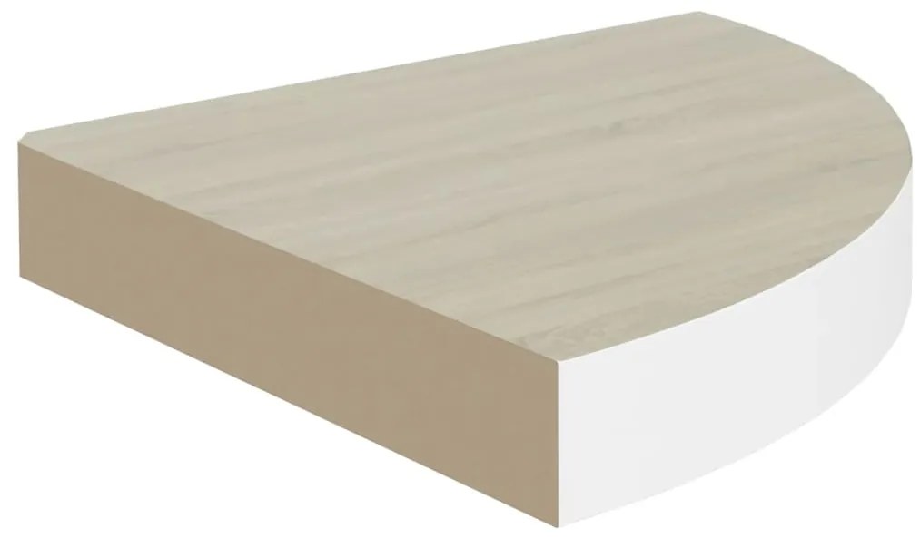 vidaXL Ράφια Τοίχου Γωνιακά 2 τεμ. Δρυς/Λευκό 35x35x3,8 εκ από MDF