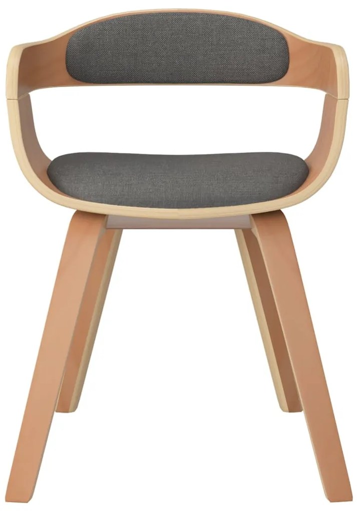 vidaXL Καρέκλα Τραπεζαρίας Ανοιχτό Γκρι από Λυγισμένο Ξύλο και Ύφασμα