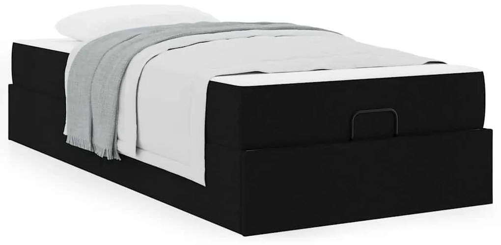 vidaXL Σκελετός Κρεβατιού με στρώμα Μαύρο 100 x 200 cm ύφασμα