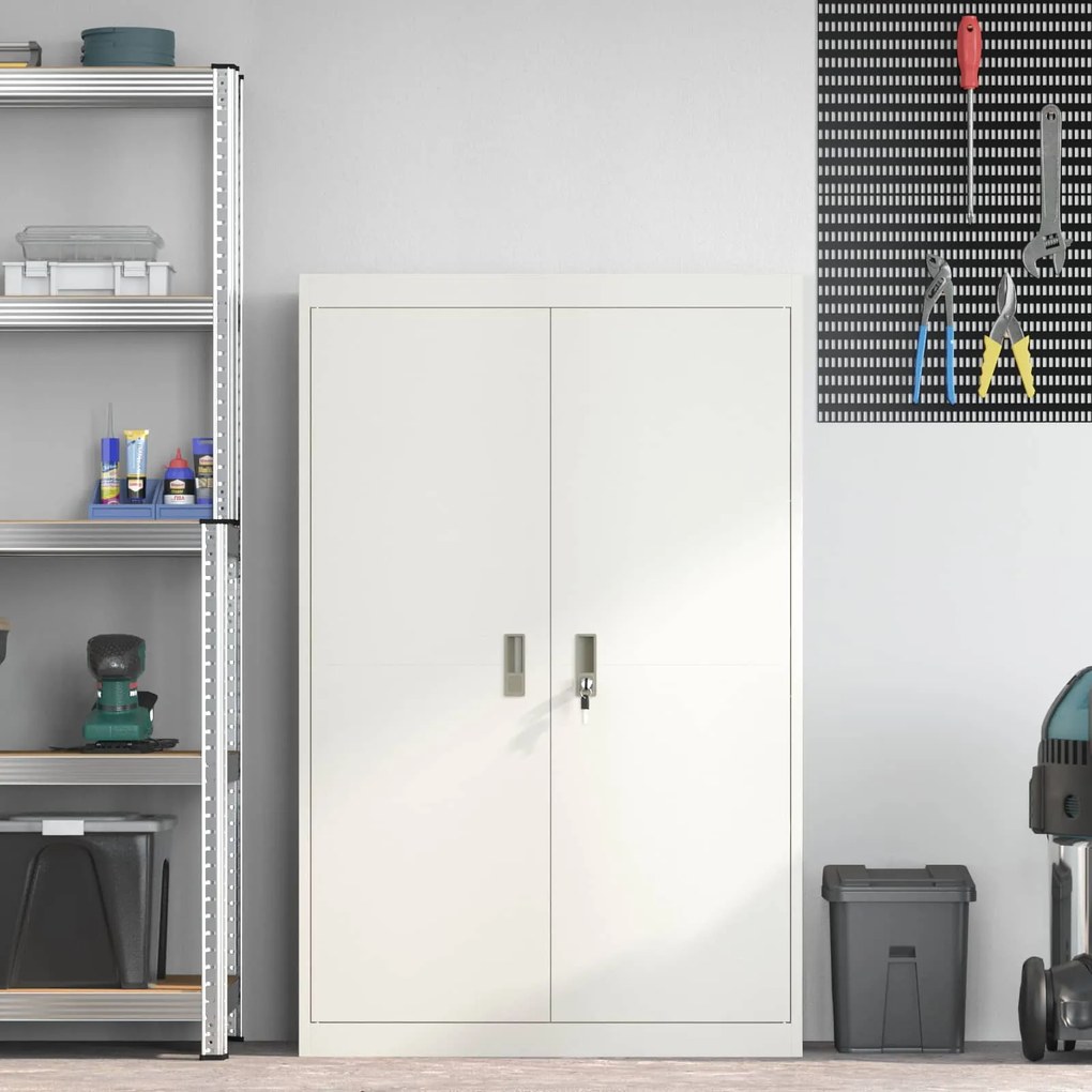 vidaXL Ντουλάπι αποθήκευσης με αποθήκευση 2 pcs Λευκό 90 x 40 x 140 cm