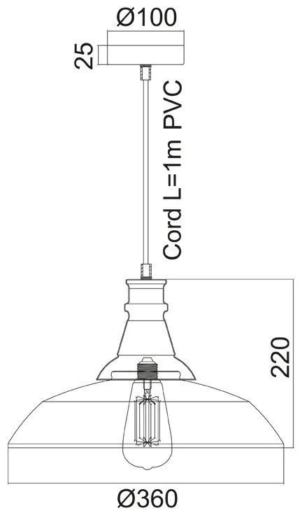 ΚΑΜΠΑΝΑ ΜΕΤΑΛΛΙΚΗ ΛΕΥΚΟ-ΧΡΥΣΟ Φ36CM 1ΧE27 MINORE - KS1290P36T1GW - KS1290P36T1GW