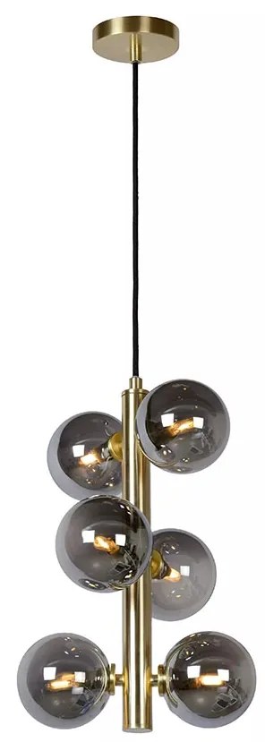 Φωτιστικό Κρεμαστό Lucide 45474-06-02 TYCHO Χρυσό Χρώμα (Gold Coloured)|Φυμέ (Smoke)