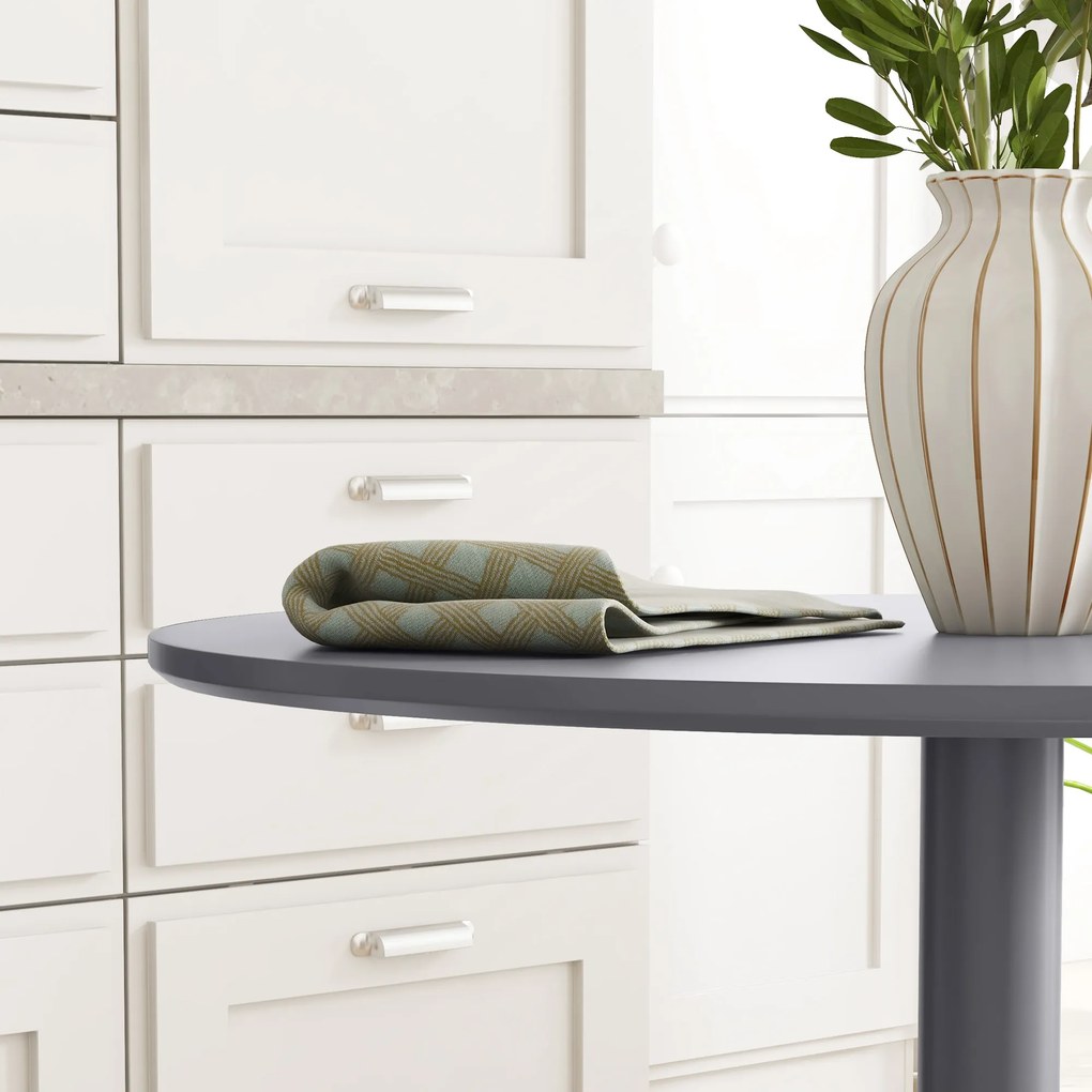 HOMCOM Τραπέζι Τραπεζαρίας για 2 άτομα, στρογγυλή επιφάνεια, ατσάλινο πόδι, Γκρι, 70 x 70 x 75 cm