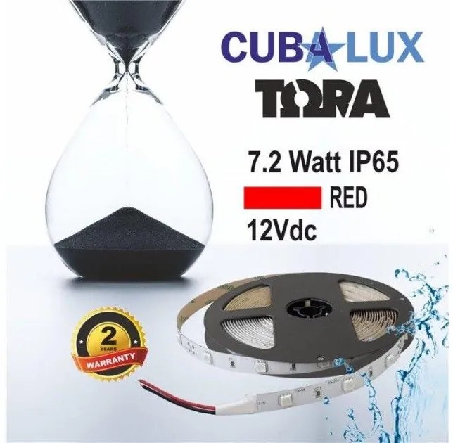 Ταινία LED 7,2W IP65 12V σε 4 χρώματα 5M TORA Cubalux 500038 Κόκκινο