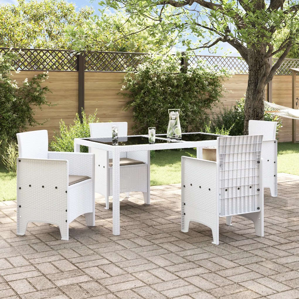 vidaXL Καρέκλες Κήπου με Μαξιλάρες 4 pcs Λευκό 53 x 49 x 85 εκ.