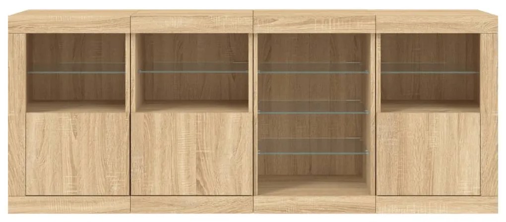 vidaXL Μπουφές με LED Sonoma Δρυς 164 x 37 x 67 εκ.