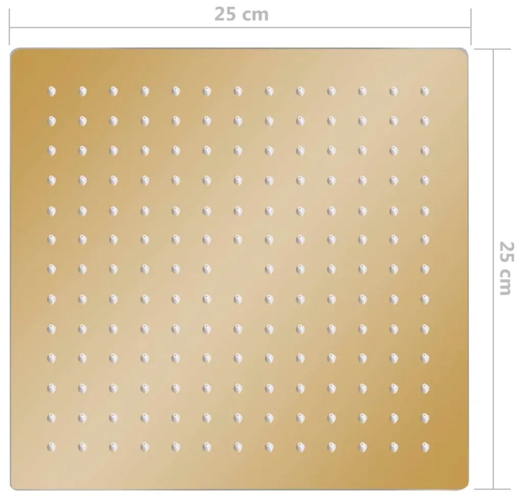 Κεφαλή Nτους Βροχή Τετράγωνη Χρυσή 25x25 εκ. Ανοξείδωτο Ατσάλι - Χρυσό