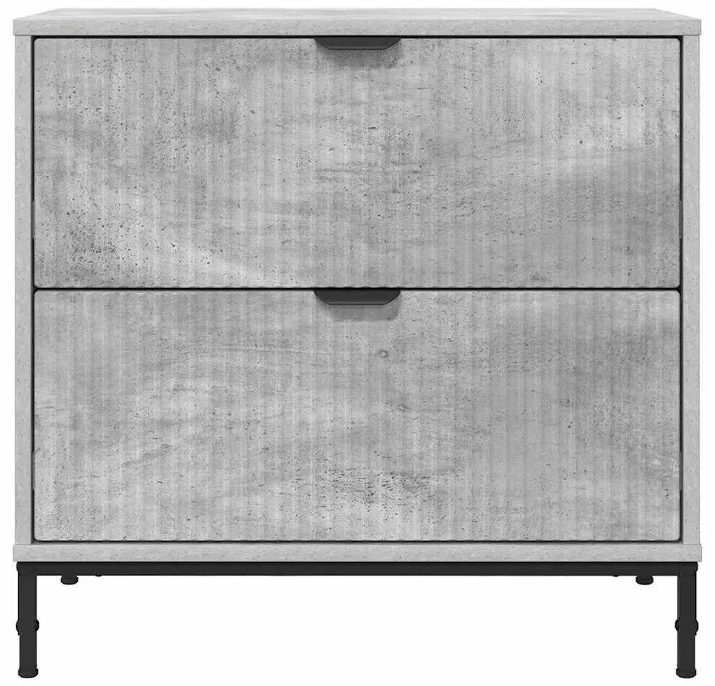 vidaXL Κομοδίνο Γκρι σκυροδέματος 63.5 x 36 x 61 εκ Επεξεργασμένο ξύλο