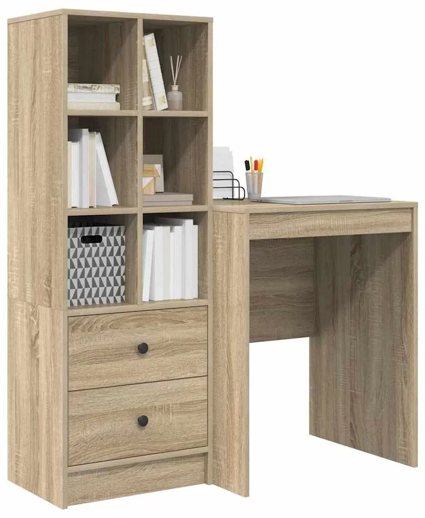 vidaXL Γραφείο με αποθηκευτικό χώρο 2 pcs Δρύς Sonoma 60 x 50 x 76 εκ.