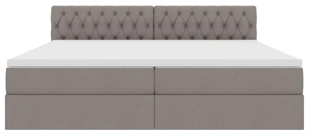 vidaXL Κρεβάτι με αποθηκευτικό χώρο και LED Taupe 200 x 200 cm