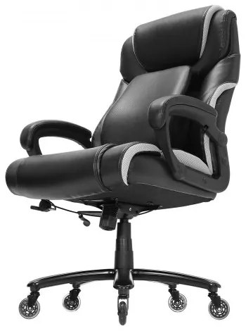 VEVOR Heavy Duty Executive Office Chair with Cutting-edge Adjustable Lumbar Support for Long Hours, Big and Tall 400lbs Office Chair, Wide Thick Padded Strong Metal Base Quiet Wheels