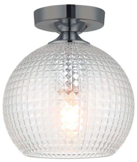 Φωτιστικό Οροφής - Πλαφονιέρα Talisa 4169900 Clear-Black Viokef Μέταλλο,Γυαλί