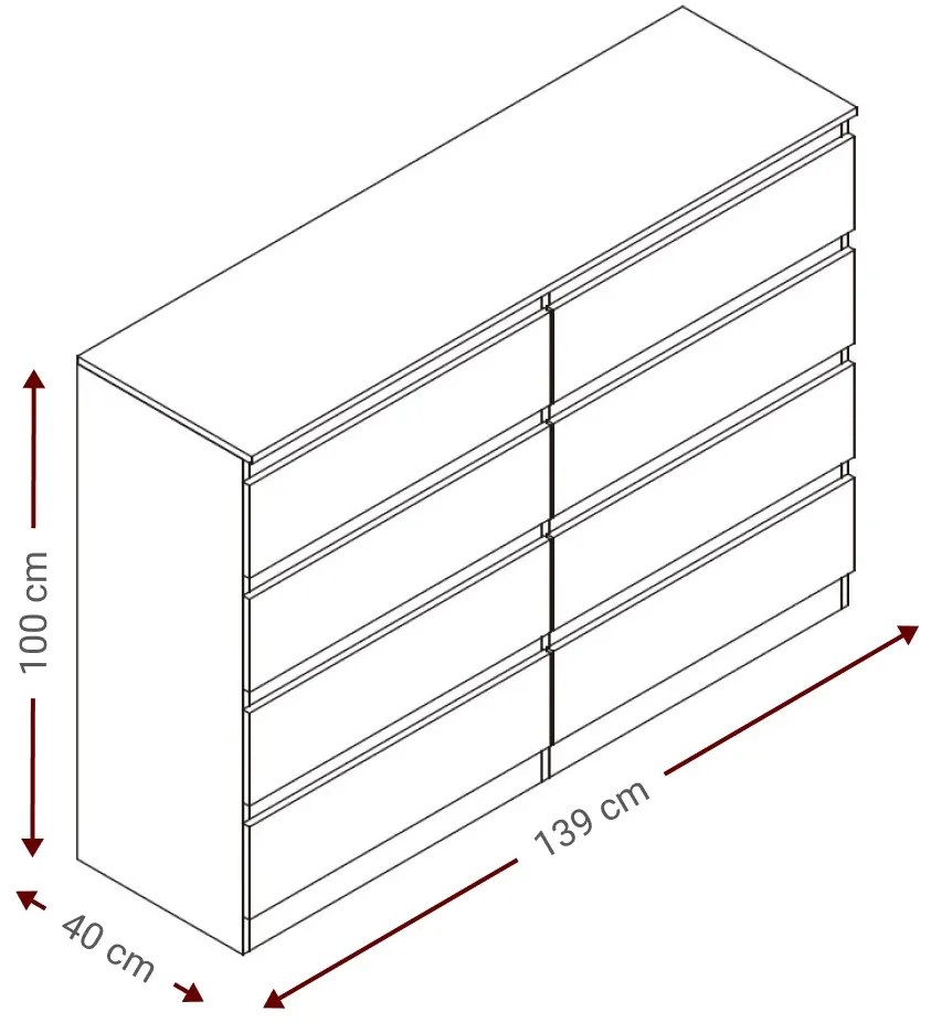 Συρταριέρα Juniper 8S-Leuko