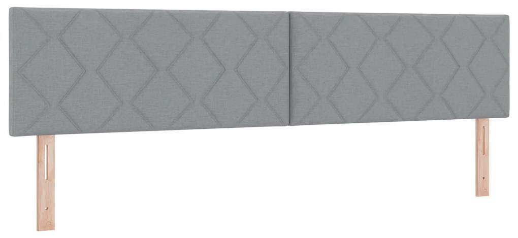 vidaXL LED Κεφαλάρι με Διαμαντένιο Σχέδιο σε Ανοιχτό Γκρι, 200 εκ Ύφασμα