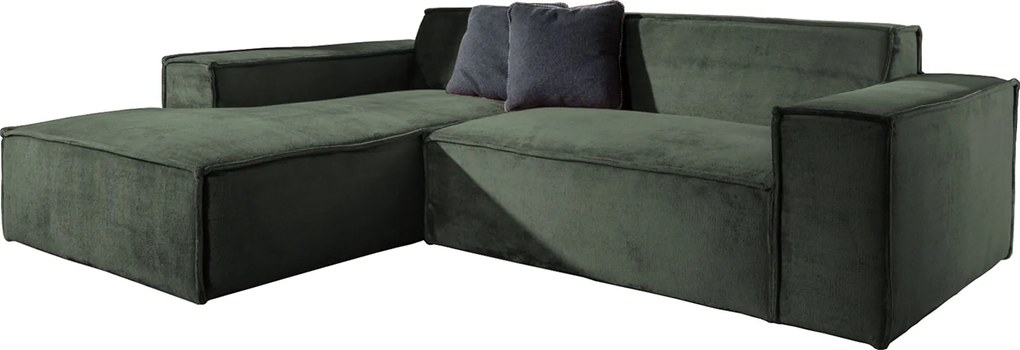 Γωνιακός καναπές Fubu-Prasino Skouro-Αριστερή - 250.00Χ188.00Χ55.00cm
