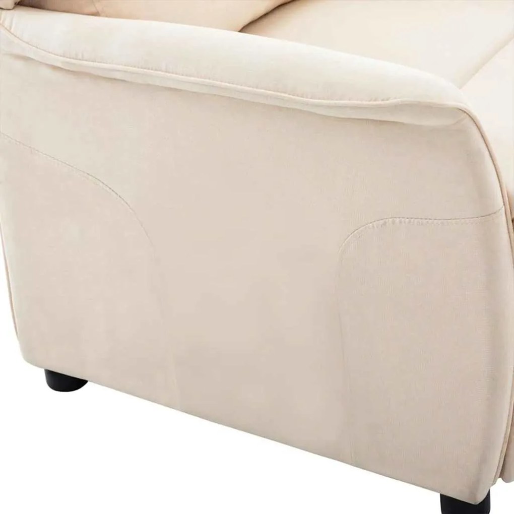 vidaXL Ανακλινόμενη πολυθρόνα Κρεμ 67.5 x 93.5 x 101.5 εκ ύφασμα
