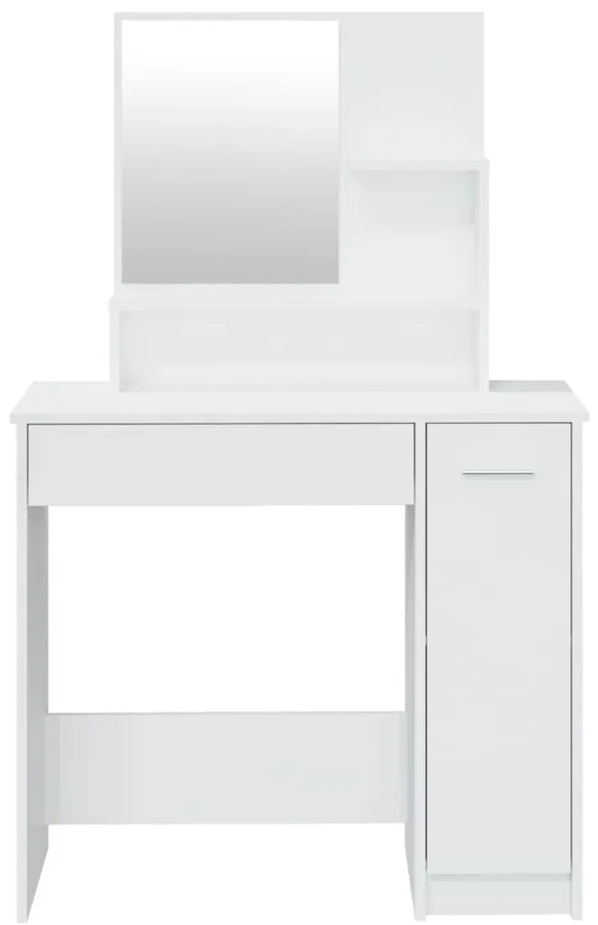 vidaXL Μπουντουάρ Σετ Γυαλιστερό Λευκό 86,5x35x136 εκ.