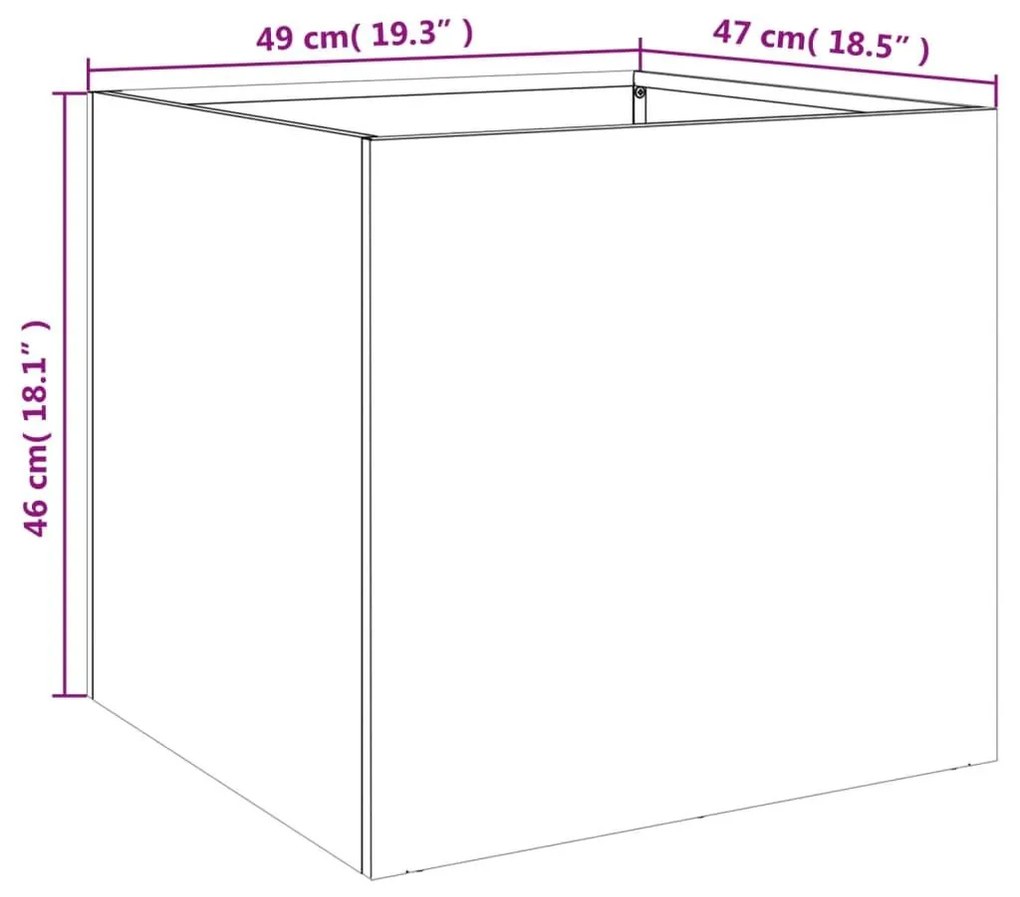 Ζαρντινιέρα Λαδί 49x47x46 εκ. από Χάλυβα - Πράσινο