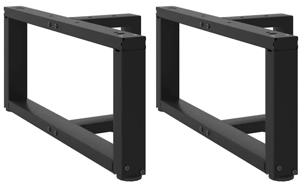Πόδια Τραπεζιού Σαλονιού σε Σχήμα Τ, 2 τεμ. Μαύρο, Ατσάλι 60x25x(30-31) εκ.