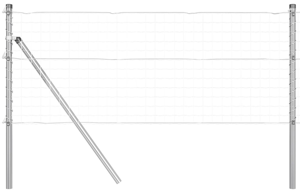 vidaXL Φράχτες 26 τμχ Ø32 mm 80 cm Γαλβανισμένο Ατσάλι