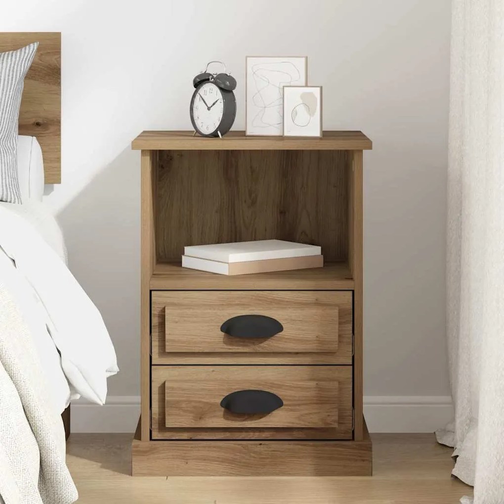 vidaXL Κομοδίνο artisan δρυς 43 x 36 x 60 εκ Επεξεργασμένο ξύλο