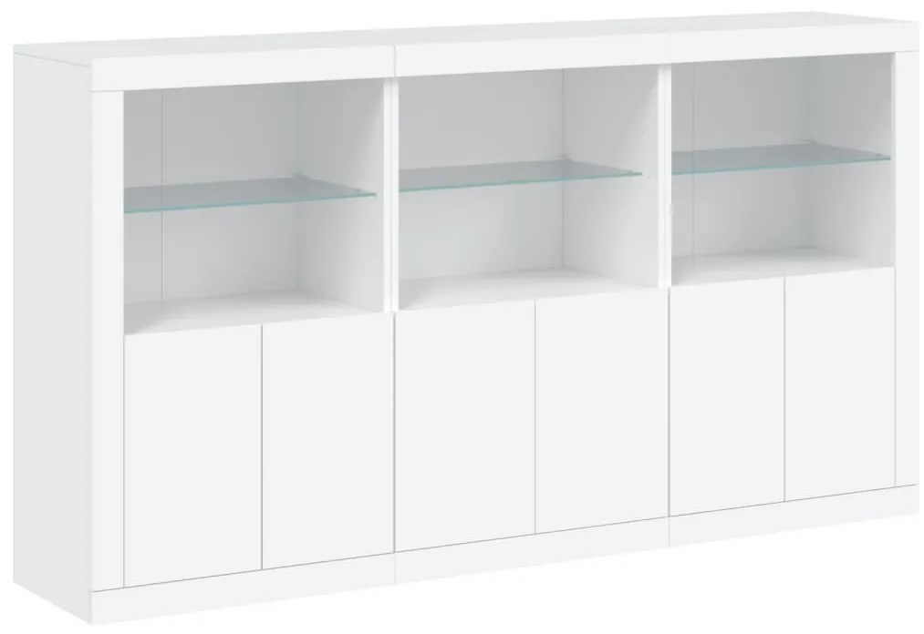 vidaXL Μπουφές με Φώτα LED Λευκός 181,5 x 37 x 100 εκ.