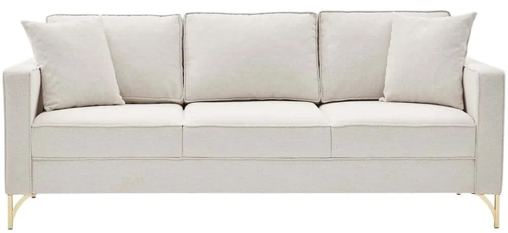 Καναπές Τριθέσιος Berlin 825BLC2797 220x91x83cm Cream-Gold