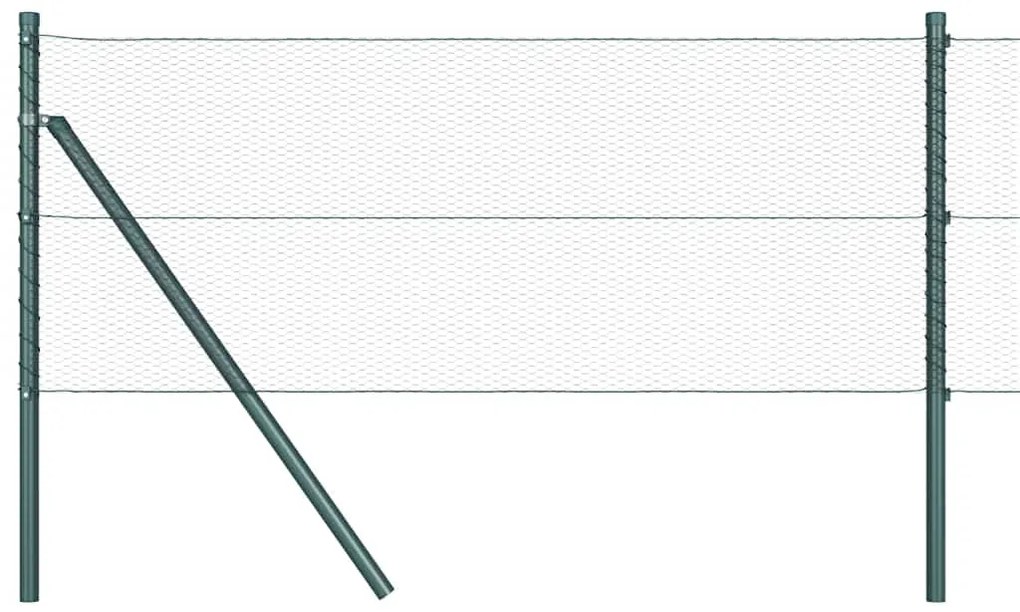vidaXL Έκκεντρο Φράχτης Πράσινος 0.4x100μ Ατσάλι