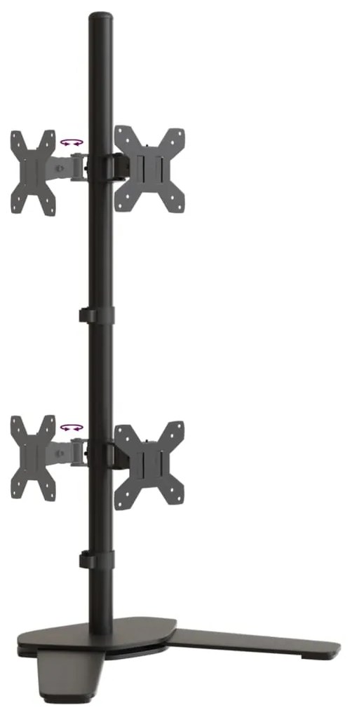 vidaXL Βάση Οθόνης Διπλή VESA Μαύρη 75/100 χιλ. από Ατσάλι