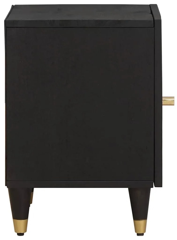 vidaXL Κομοδίνο με Πόρτα 2 pcs Μαύρο 40 x 33 x 46 εκ.
