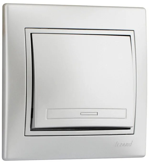 Lezard Διακόπτης Απλός Ασημί Mira (Πλήρης) 701.1010100